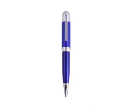 MONTBLANC, WRITERS EDITION, JULES VERNE A LIMITED EDITION BALLPOINT PEN, NO. 13638/16500, CIRCA 2003Cap and Barrel: blue engi