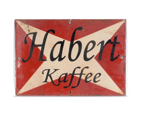 Habert Kaffee enamel advertising sign, 40.5 x 28cms.