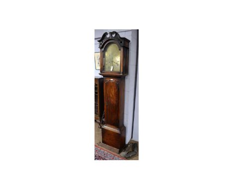 Adam Gordon, Dunkeld: a mahogany eight-day longcase clock, the arched brass dial with subsidiary seconds and date dials, two 