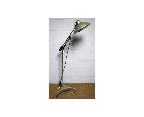A mid-Century Hanovia Sollux H8A medical floor lamp, 158cms high.
