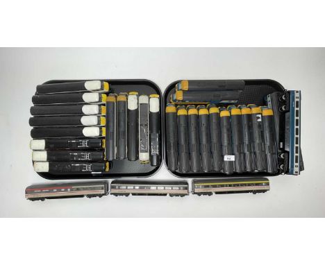 A selection of Hornby and Lima 00-gauge electric Inter-City model trains.