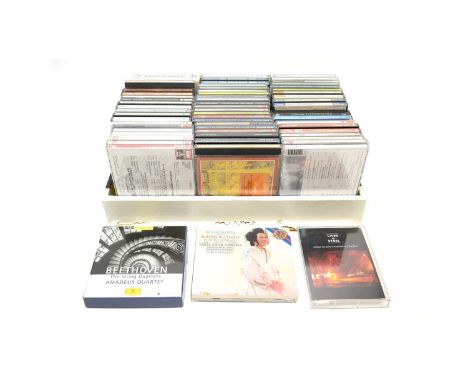 A selection of classical and other compact disc CDs, including: Bach; Emma Kirkby; Beethoven; and others, each in case. 