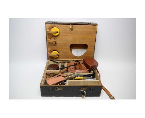 A selection of Kodak Medalist lenses and other camera equipment; together with a Lunasix light meter, and other items, contai