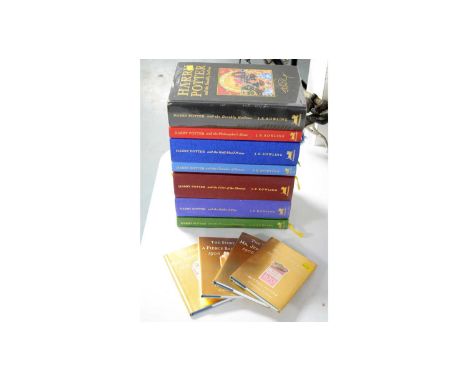 A full collection of Rowling (J.K.), Harry Potter, with books 4-7 being first edition, and book 7 (The Deathly Hallows) still