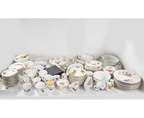 An extensive collection of Royal Worcester ‘Evesham’ dinnerware, including: tureens with covers, dinner place settings, servi