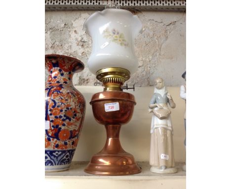 COPPER AND GLASS OIL LAMP 54CM