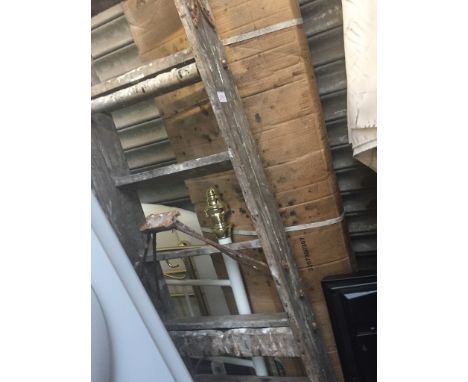 OLD SIMPLEX WOODEN STEP LADDERS