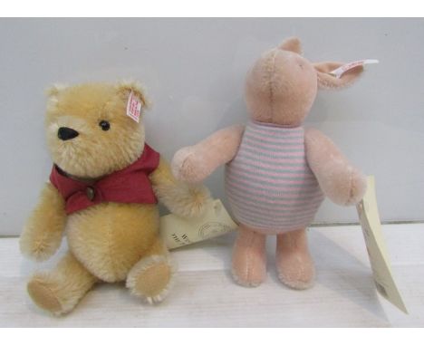Two Steiff toys; Winnie the Pooh and Piglet 
