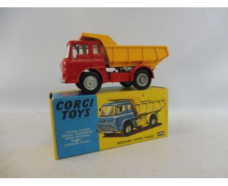 A 1960s Corgi Toys no. 494 Bedford Tipper Truck, box and model in good condition. 