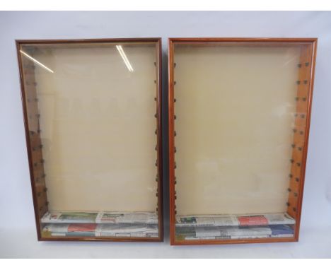 Two glass fronted display cabinets with shelves, made for the Legends Model Series.
