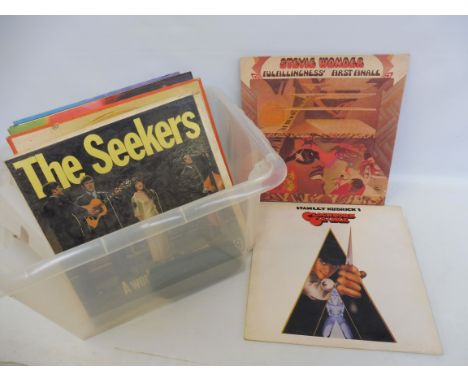A small quantity of LPs including Stevie Wonder 'Fulfillingness', First Finale and the music from Stanley Kubrick's Clockwork
