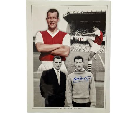 Football Mel Charles signed 16x12 Arsenal and Wales colourised print.  Good condition. All autographs come with a Certificate