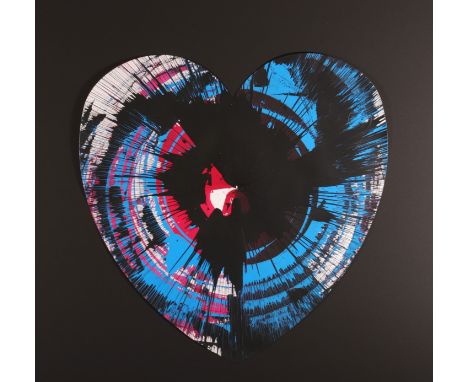 Damien Hirst. 2009. Heart. Spin Painting, acrylic on paper. Stamp of the signature "Hirst" on the back. Embossed "HIRST" stam