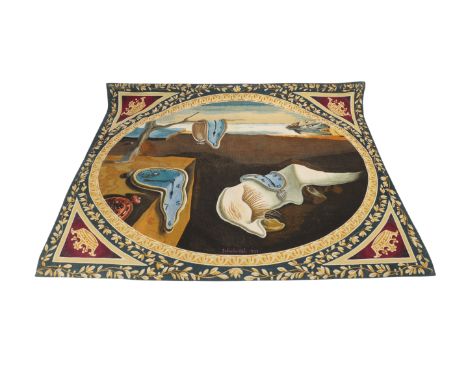 Salvador Dali. 1973. "The Persistence of Memory". Jacquard woven cotton tapestry made by hand and printed in colors represent