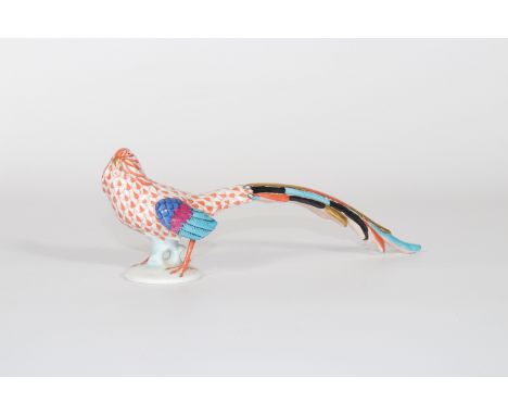 Herend Large Porcelain Pheasant. Period XXth centuryPeriod: XXth - 20th centurySizes: H=170mm L=320mmWeight (K): 0,43kgAuthor