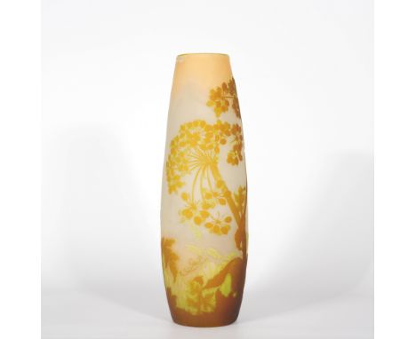 Emile Galle important vase decorated with umbelsPeriod: XXth - 20th centurySizes: H=460mm D=150mmWeight (K): 2,86kgAuthor / a