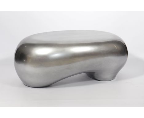 LEBLON-DELIENNE (20th century). MODEL B.A-BA coffee table of organic shape in fiberglass. Silver tintPeriod: XXth - 20th cent