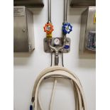 Strahman s/s mixing valve w/temp gauge, hose assembly, spray nozzle