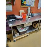 s/s table, 2-tier, 60x30 in.