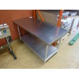 s/s table, 2-tier, 60x30 in.