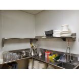(4) s/s bracket shelves, 12 in. x 84/64/51/48 in.
