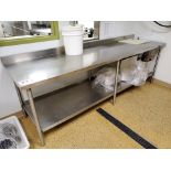 s/s table, 2-tier, 108x30 in.