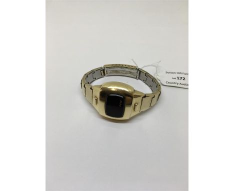 Vintage Pulsar wristwatch LED Gold filled Marked on back time computer in USA L80 micron 712967 