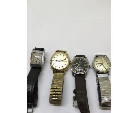 4 Vintage watches, Roma, Military Face Talis Automatic, Services plus 1 Other 