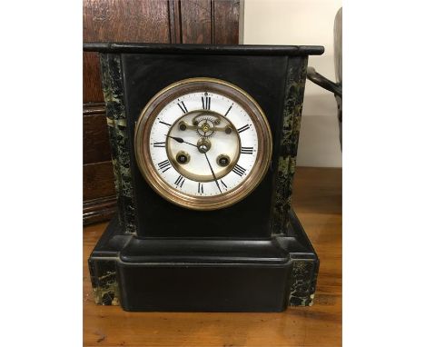 Black Marble Open Escapement Mantle Clock