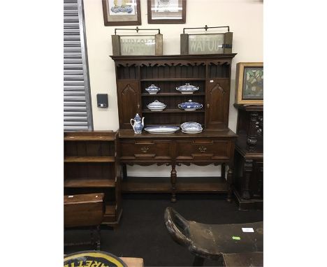 Oak Dresser 2 Drawer, Pot Board base, 2 Doors and Shelf above