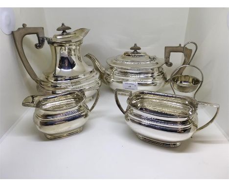 4 peice Silver plated Tea service with tea strainer 