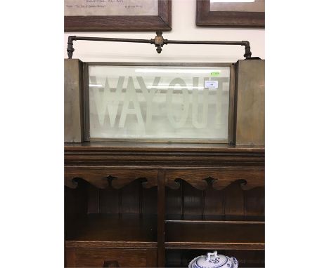 Victorian Gas Lite Theatre Way Out Sign, Approx Measurements Width 24 Inches Height 12 Inches