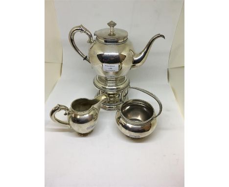 Dutch silver hallmarked tea service with spirit burner weight 1182g 