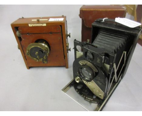 Lancaster mahogany and gilt brass instantograph, together with a Newman & Guardia plate camera 