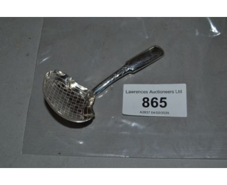 George III silver caddy spoon, Birmingham 1813Solder repair to bowl/handle join, slightly misshapen and dent to handle 