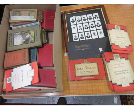 Collection of vintage Ordnance Survey maps, one volume ' Baedeker's Central Italy Guide, 1909 ', small quantity of other volu