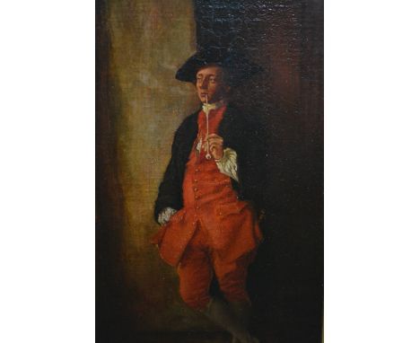 Attributed to Frank Moss Bennett, oil on canvas, portrait of a 17th Century gentleman by a window, 14ins x 8ins19th Century, 