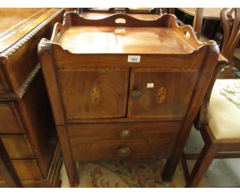 George III mahogany tray top night commode 