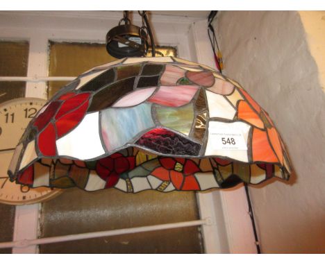 Reproduction leaded glass hanging light shade 