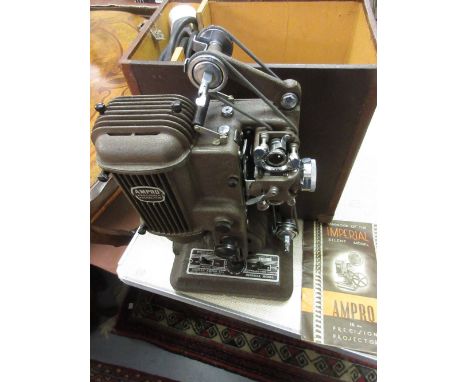 Simplex Ampro Imperial model 16mm film projector in original fitted case together with power supply 