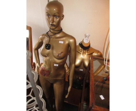 Tailor's full mannequin with lamp conversion, together with two half mannequins with lamp conversions 