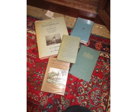 Five topographical volumes ' The Windmills of Surrey and Inner London 1966 ', Surrey and Sussex Border Church 1925 ' by T. R.