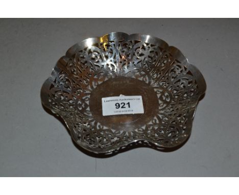 20th Century pierced Birmingham silver trinket dish 