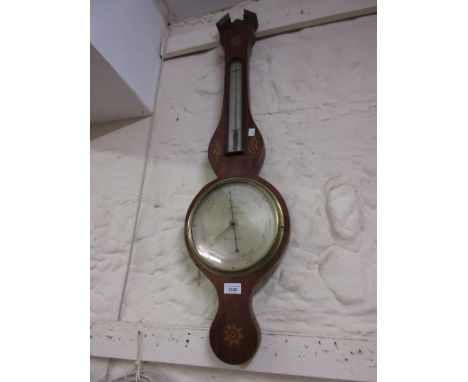 George III mahogany and inlaid wheel barometer by Tarelli, Northampton 