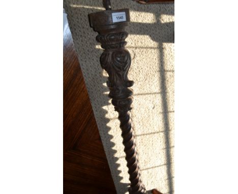 Victorian cast iron newel post of spiral twist design 