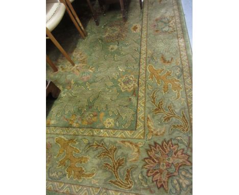 Egyptian Royal Agra pattern carpet on green ground, approximately 9ft x 11ftGenerally in good condition, there are some brown