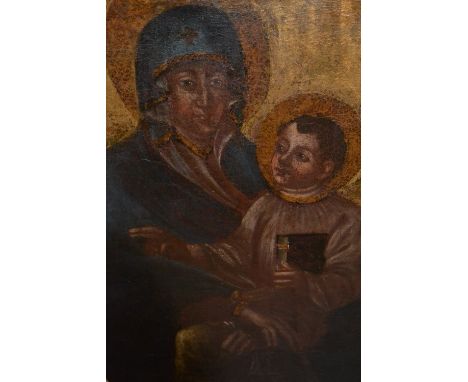 17th / 18th Century oil on canvas, portrait of the Madonna and Child, 27ins x 22ins 