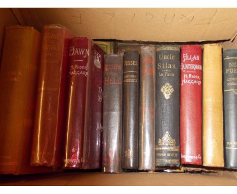 Mixture of 19th and 20th Century literature, includes, H. Rider Haggard, Jerome K. Jerome, J.S. Le Fanu, Christina Rossetti, 