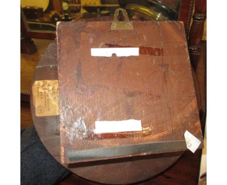 Small circular mahogany wall clock, the painted dial with Roman numerals and G VI R cipher with a single train movement toget