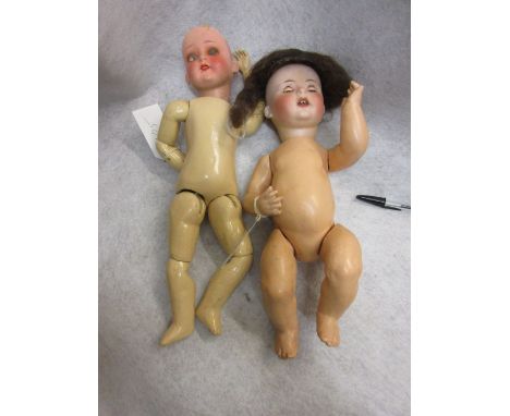 Two German bisque headed dolls by Goebel and Heubach Koppelsdorf (for restoration) 